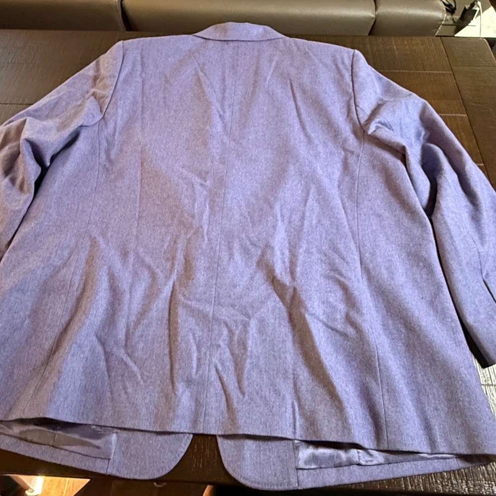 Vtg Pendleton Wool Blazer Jacket Womens 18W Plus Purple Periwinkle USA Made - Picture 8 of 10